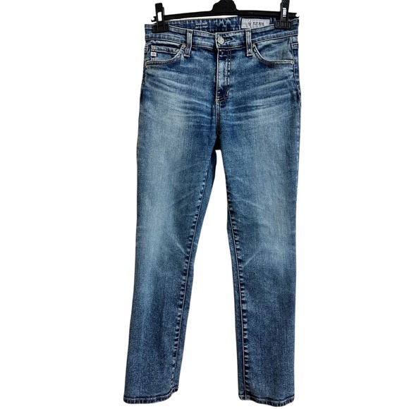 AG Adriano Goldschmied Mari Crop High Rise Straight Leg Jeans Size 28R - Picture 1 of 11